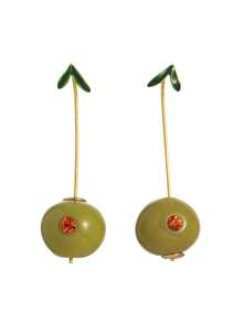 Women Dangle Earrings - Green - View 8