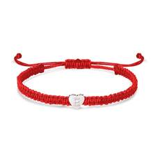 1pc 26 Alphabets Selectable Black Handmade Stainless Steel Silver Heart-Shaped Letter Monogram Couples's Bracelet - Red - View 29