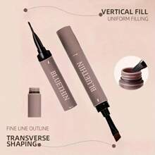 1pc Dual-Ended Eyebrow Pencil With Brush, Waterproof And Sweat-Proof, Smudge-Proof And Transfer-Proof