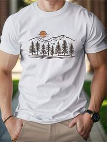 Sun Mountains Woods Men's Cotton T-Shirt Comfortable Edition - White - View 1