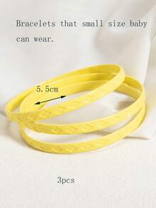 3入組幾何圖案分層兒童手鍊，適合3-9歲兒童 - 彩色 - 查看 24