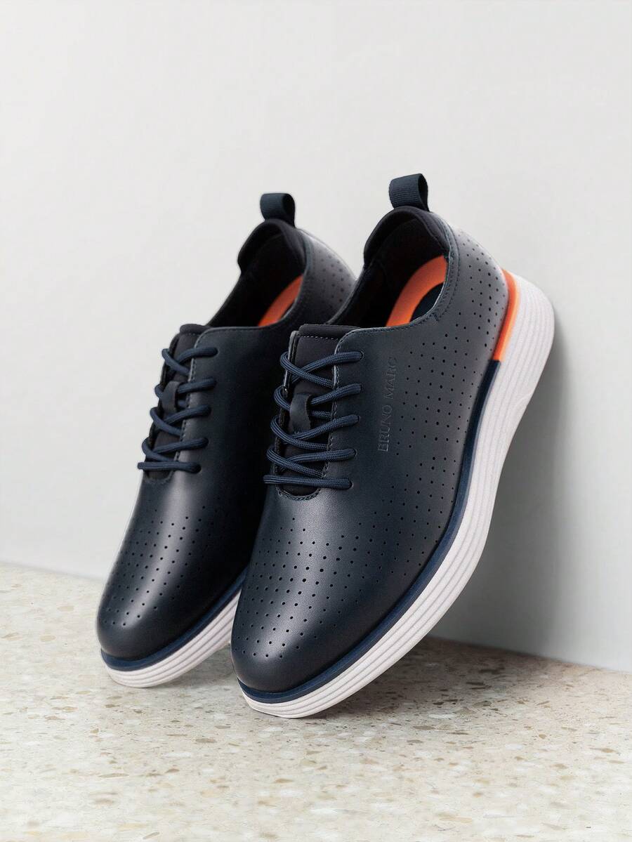 Men Fashion Dress Sneakers Oxfords Classic Casual Shoes 2.0 - 藍色 - 查看 1