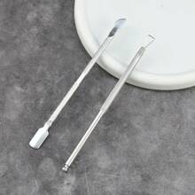 2pcs Stainless Steel Cuticle Nipper And Cuticle Pusher Manicure Set Tools
