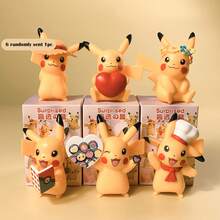 1个皮卡丘手办，可爱皮卡丘宠物桌面摆件，宝可梦毛绒玩具，收藏品（款式随机），适合学校用品，返校季