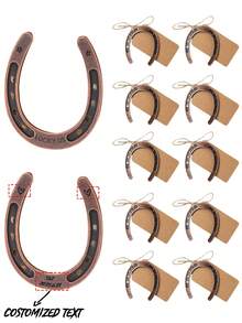 1/5/10pcs Costomized Engraved Lucky Horseshoe Hanger ,With Horseshoe Hanger And Blank Card,Perfect 6th Or 11th Anniversary Gifts,Ideal For Him/Husband, Western Decor, Steel Anniversary Gift For The Couple.Western-Rustic Metal Wall Art Decor-Housewarming