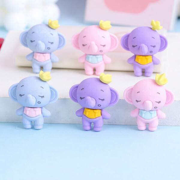 1 pieza/3 piezas/5 piezas Nuevos borradores de elefante con forma de caramelo de color lindo, artículos de papelería para estudiantes, regalos para niños en el Día del Niño, Navidad, fin de trimestre, entrega aleatoria