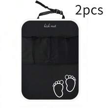 1/2件婴儿旅行汽车座椅配件、汽车安全座椅、杂项储物袋、防踢储物网袋、汽车座椅靠背储物袋、防刮防踢垫