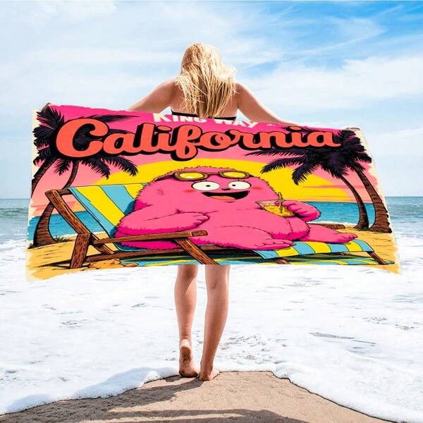 1pc Ultra-Fine Microfiber Beach Towel, Beach/Bathroom/Swimming Towel, Quick-Drying Absorbent Lightweight