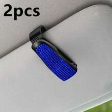 1 件人造水钻汽车眼镜架带票卡夹适用于汽车内饰配件 - 遮阳板太阳镜挂钩 - 彩色 - 查看 27