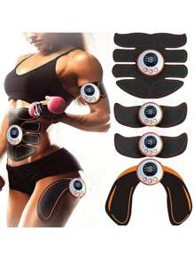 Stimolatore muscolare senza fili ricaricabile USB EMS, allenatore muscolare addominale ABS, toner corporeo e per i fianchi, unisex