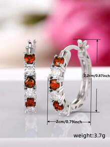 1 Paar modische Creolen mit kubischem Zirkonia für Frauen, Hochzeit, Jahrestag, Verlobungsparty, Schmuck, Valentinstag Geschenk