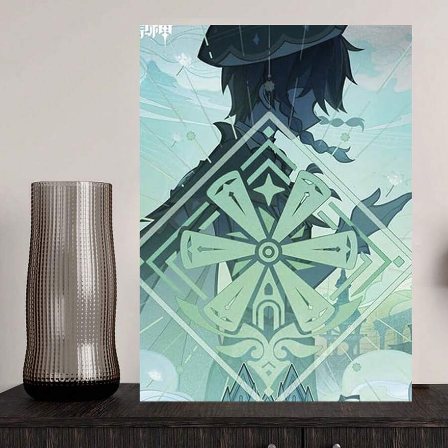 Framed Genius Invokation TCG Competition Series Bordered Poster, Canvas Wall Art, Poster, 2D, Home Decor, For Living Room, Bedroom, Bathroom, Office Decor - Framed - View 1