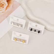 3 piezas Pendientes de mujer, de acero inoxidable, con diseño de murciélago, aptos para uso diario, pendientes de moda simple con diseño animal, regalo para festivales de mujer