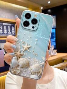 1pc Fashionable Ocean Element, Seashell Printed, Perforated, Transparent, Colorful, Thickened, Shockproof Phone Case Compatible With Iphone 16/11/16pro/16plus/16promax/16e/15Promax/13/14/12/XS/XR/7G/8P, Galaxy 11/12Pro/12/12X/13Pro/14Pro/15Pro, 10/9/Note9/12c/Note11pro/Note8Pro Waterproof Anti-Fall Scratch Resistant,International Version, Not The Domestic Version - Multicolor - View 4