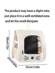 1pc Oxford Cloth Transparent Breathable Pet Carrier Backpack, Suitable For Small Dogs & Cats Up To 5.5kg, Can Be Worn As Backpack, Shoulder Bag Or Handheld, Large Capacity Portable Pet Travel Bag Cat Carrier Cat Backpack Bike Trailer