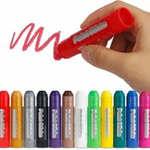 1PC 6/12 Color Color Crayon, Solid Pigment Stick, Crayons, Quick Drying In 90 Seconds, Learning Office Painting Brush,Paint Stick,Bingo Dabbers,Bingo Daubers,Back To School