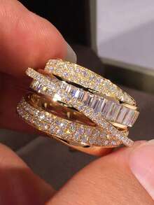 CUCCOO SZL 1枚精美立方氧化锆戒指，适合女性，可用于婚礼、订婚派对、情人节礼物、送给妈妈、母亲、母亲节礼物等场合。