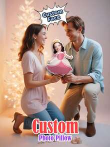 Customized Princess Shaped Pillow - Unique Humanoid Cushion With Personalized Face, Polyester Fiber, Knitted Mixed Color - Ideal Couple Gift, Decorative Pillow,Multi-Functional,Reusable,Ornamental,Exquisite,Stylish,Adorable,Colorful,Cute,Funny,Custom,Personalized,Customized,Unique,Ideal Gifts For Her,Ideal Gifts For Him,For Anniversaries,For Birthdays,Machine Washable, Digital Printing - Upload Pictures to Customize Pillows - View 4