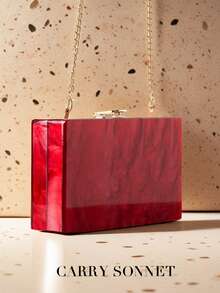 Acrylic Clutch Purses For Women Evening Clutch Bag Purse Handbag Wedding Party Cocktail, Teacher Gifts, Holiday Essentials, Travel Essentials - Burgundy - View 5