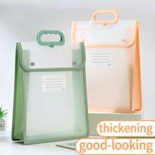 1pc A4 Double-Layer Handbag For Students, Transparent Thickened Multi-Function File Folder, PVC Waterproof Study Pouch, Large Capacity, Minimalist Desk Organizer, Stationery Supplies Subject Classification Bag, Suitable For Daily Commuting,Back To School,School Supplies