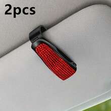 1 件人造水钻汽车眼镜架带票卡夹适用于汽车内饰配件 - 遮阳板太阳镜挂钩 - 彩色 - 查看 26