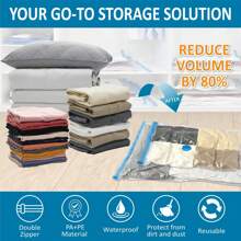 6pcs/8pcs Thick Clear Blue Edged Vacuum Compression Storage Bags For Quilt, Clothes, Travel