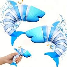 1 pieza/2 piezas Juguetes antiestrés con forma de tiburón marítimo, juguetes antifidget con gusano de colores, regalos para fiesta de Navidad/cumpleaños (color aleatorio) - Azul y verde al azar - Ver 8