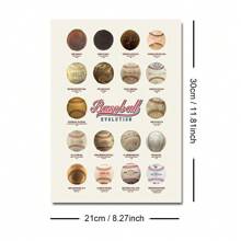 1/2 pièces Affiche murale de sport baseball et bâton de hockey sans cadre, impression sur canevas, décoration minimaliste pour chambre de garçon, salle de jeux, appartement, salon, chambre à coucher, décoration moderne pour la maison
