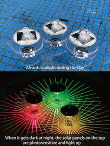 Luz flutuante para piscina movida a energia solar, luz LED mágica tipo bola à prova d'água IP66 para decoração de jardins e quintais, acessório para piscina externa, adequada para decoração de Halloween e Natal, movida a energia solar, flutuante, decoração de festivais - Multicolorido - Ver 10