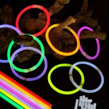 100 de bucăți DIY fluorescent bețișor luminos colier brățară bețișor luminos, potrivit pentru concerte, nunți, zile de naștere, DIY îmbrăcăminte - nu este nevoie de baterii, culori strălucitoare, decorațiuni durabile pentru petreceri, accesorii de concert