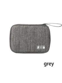 Travel Organizer Pouch With 8 Elastic Bands, Can Hold Data Cables, Earphones, USB Drives, Memory Cards And Other Electronic Accessories, Mesh Pockets For Chargers And Other Electronics Back To School