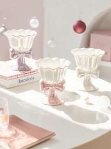 1 件 180ml 梦幻高端珠光陶瓷甜点杯，奢华可爱少女花瓣边缘和蝴蝶结设计冰淇淋杯、情侣杯、牛奶杯、茶杯，适合节日礼物、婚礼回礼 - 彩色 - 查看 11