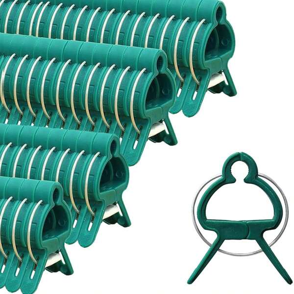 100pcs Adjustable Plant Clips - Reusable Flower, Vine, Vegetable And Tomato Garden Trellises - Durable Plastic, Essential Gardening Tool Plant Cages And Supports