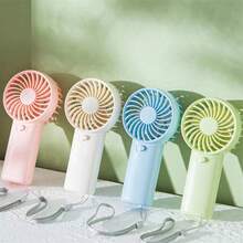 便携式电池供电手持风扇，卡通微型小风扇，小巧便捷夏季降温，海滩，旅行 - 彩色 - 查看 1