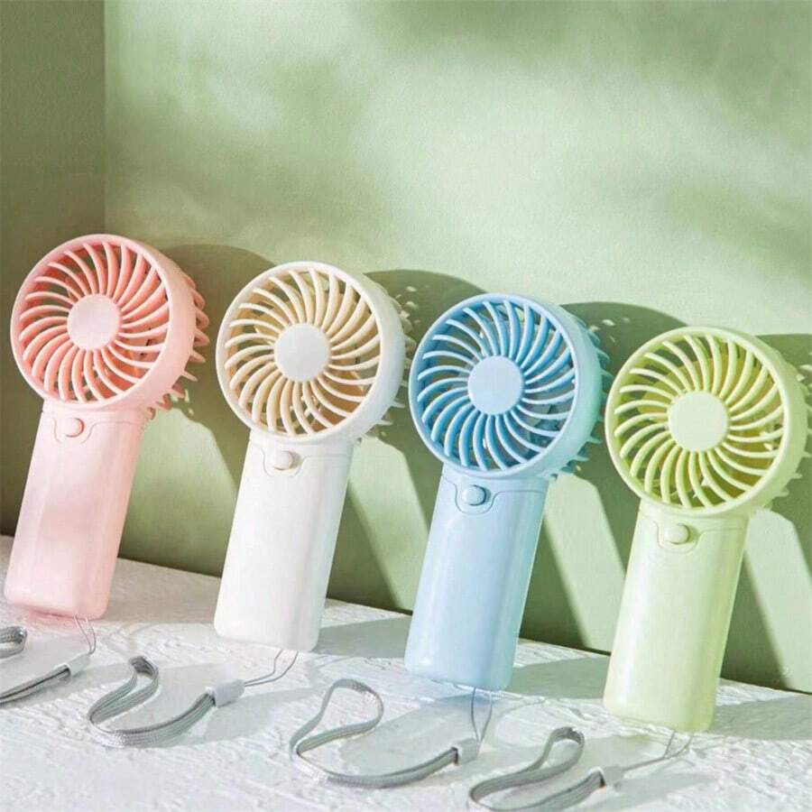 便携式电池供电手持风扇，卡通微型小风扇，小巧便捷夏季降温，海滩，旅行 - 彩色 - 查看 1