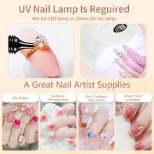 GLOZ 30ml Gel Rhinestone untuk Seni Kuku, Kutek Gel Super Kuat, Cocok untuk Membuat Dekorasi Berkilau Seni Kuku 3D, Seni Kuku Permata, Rhinestone Membutuhkan Pengeringan UV/LED, Hadiah Kecantikan - Clear - View 4