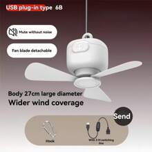 27cm Mini USB Plug-In Desk Fan, High Airflow & Silent, Suitable For Dorm & Camping (Without Battery!)