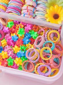 Set de 628 piezas de pasadores de pelo con moño multicolor, lazos de pelo elásticos minimalistas de moda, sujetadores de coleta, regalo para niñas, uso diario y de fiesta