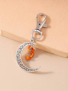 1pc Creative Tassel Turquoise Hollow Moon Key Chain, Unisex, Suitable For Everyday Commuting Wear - Multicolor - View 13