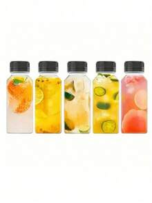 1 个带盖塑料果汁瓶，8 盎司 12 盎司（250 毫升、350 毫升），带盖果汁容器，适用于冰箱，可重复使用的榨汁瓶，冰沙瓶，空塑料果汁瓶，带盖饮料容器，空牛奶瓶塑料冰沙饮料瓶 - 彩色 - 查看 7