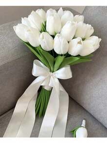 1/5/10/20/25/30 chiếc hoa tulip nhân tạo màu trắng với nét chân thực, dưới dạng bó hoa nhân tạo. Hoa giả. Thích hợp cho việc sắp xếp đám cưới, bó hoa cô dâu tự làm và trang trí phòng, nhà hàng, nhà bếp, phòng khách, tiệc tùng, phòng ngủ và nhà ở. Chúng có thể được sử dụng làm quà tặng cho sinh nhật, ngày lễ tình nhân, ngày của mẹ, ngày của cha và trong mùa tốt nghiệp. Để trang trí sân vườn, trang trí phòng ngủ. Quà tặng. - trắng - Xem 10