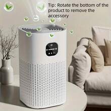 1 Piece Smart Touch/Air Purifier With Real HEPA Filter , USB Powered, 36V Or Below, Battery Free, Wireless, Home Air Helper - White - View 2