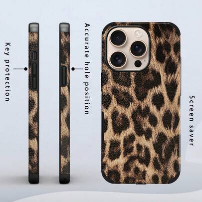 Leopar Desenli Deri Moda Telefon Kılıfı 1 Adet Leopar Desenli PU Yumuşak Deri Düşmeye ve Darbeye Dayanıklı Ses Yükseltici Tasarımlı Telefon Kılıfı, 17 Pro Max/16 Pro Max/16 Plus/13 Pro Max/14 Pro Max 13 14 11 12 Pro 11/15 Pro, Galaxy S24 Ultra ile Uyumlu, Tatil Hediyesi, Yıldönümü, Doğum Günü Hediyesi, Mart Bahar Hediyesi