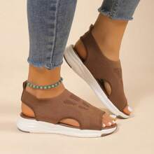 Zapatos de mujer, zapatos casuales de arena y deportivos, cuña de arena para playa, plataforma romana de arena, verano 2024