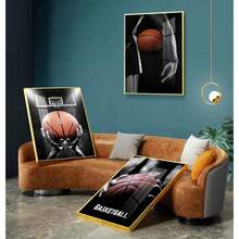 1 peça/3 peças pôsteres de arte de parede moldura opcional pôsteres de tela de estrela de basquete vintage e impressões de atleta moderno arte de parede quarto de menino decoração de casa presentes - Multicolorido - Ver 7
