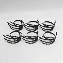 Factory Directly Selling Halloween Ghost Hand Napkin Rings, Red And Black, Simple Ghost Party Napkin Rings, Bulk