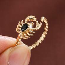 1pc Fashionable Scorpion Open Design Cubic Zirconia Ring For Women