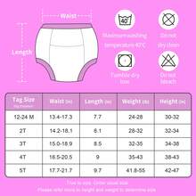 6-Pack Baby Girls' Potty Training Pants, Absorbent Training Underwear For Toddlers, Soft & Comfortable, 12 Months - 5 Years - 淺藍色 - 查看 2