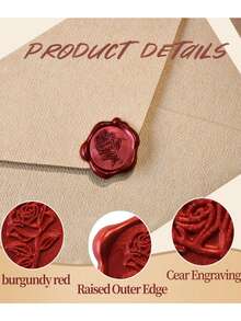 20/30/50 Pcs Wax Seal Stickers, Wedding Invitation Envelope Seal Stickers, Self Adhesive Envelope Seals, Perfect For Wedding, Invitation, Envelopes, Gift Wrapping, Christmas - Hot Pink - View 5