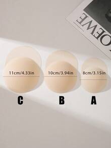 1 对无肩带自粘式乳房提升胶带，露背胸罩隐形乳头贴，可重复使用可清洗，适用于婚纱、派对服装 - 杏色 - 查看 3